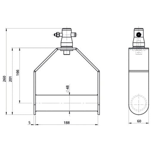 Showtec Single downrigger voor de GT en GQ serie (aluminium) Podium en rigging J&H licht en geluid 2