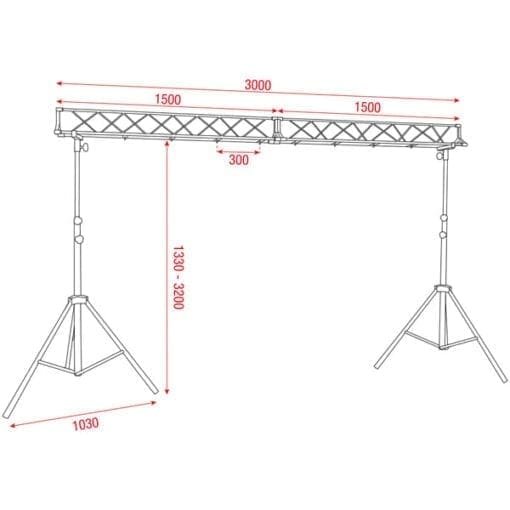 Showtec Mammoth lichtbrug (3 meter) Entertainment- verlichting J&H licht en geluid 2