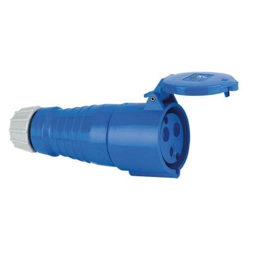 Showtec CEE 3-polige female connector blauw, 240V/32A Aansluitingen 240 V J&H licht en geluid