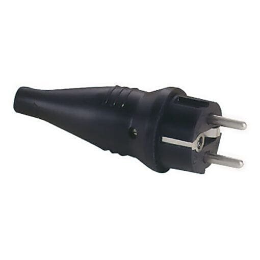 Showtec rubberen Schuko stekker, zwart Aansluitingen 240 V J&H licht en geluid