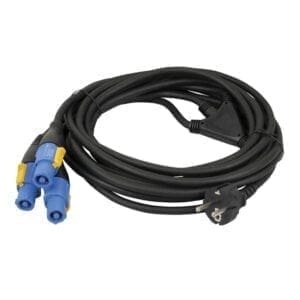 Showtec 3-weg Schuko – Powercon splitkabel Kabels en aansluitingen J&H licht en geluid