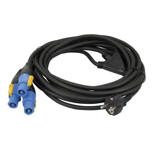 Showtec 3-weg Schuko – Powercon splitkabel Kabels en aansluitingen J&H licht en geluid