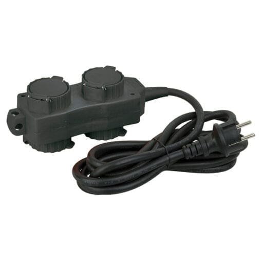 Showtec 2 + 2 weg Schuko verdeelblok, zwart Kabels en aansluitingen J&H licht en geluid
