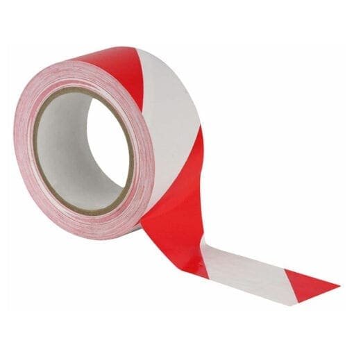 Showtec Vloertape Rood / Wit, 33m x 50mm Podium accessoires J&H licht en geluid