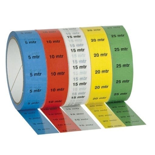 Showtec Markeertape blauw met opdruk 5 meter, 25 mm / 33 meter Podium accessoires J&H licht en geluid 2