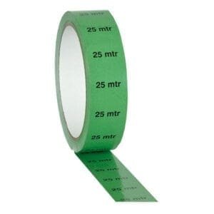 Showtec Markeertape groen met opdruk 25 meter, 25 mm / 33 meter Podium accessoires J&H licht en geluid