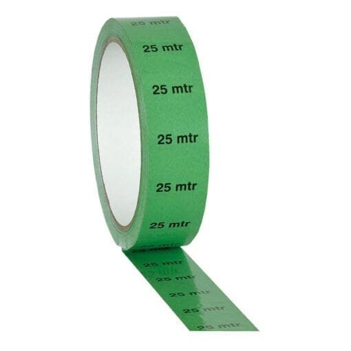 Showtec Markeertape groen met opdruk 25 meter, 25 mm / 33 meter Podium accessoires J&H licht en geluid