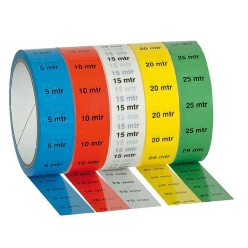 Showtec Markeertape rood met opdruk 10 meter, 25 mm / 33 meter Podium accessoires J&H licht en geluid 2