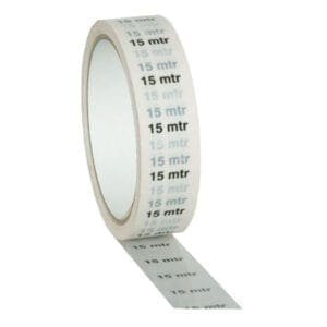 Showtec Markeertape wit met opdruk 15 meter, 25 mm / 33 meter Podium accessoires J&H licht en geluid