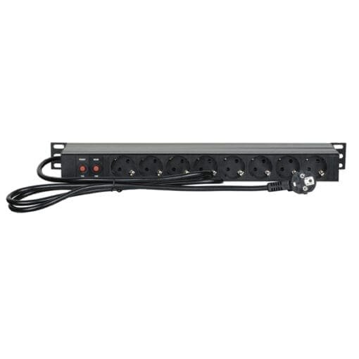 Showtec 19″ 1U Main Power Strip 16 Kabels en aansluitingen J&H licht en geluid 2