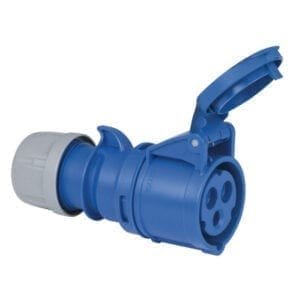 Showtec 3-polige CEE female connector 240V/16A – IP44 (blauw) Aansluitingen 240 V J&H licht en geluid