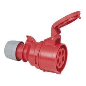 Showtec 5-polige CEE female connector 16A – IP44 (rood) Aansluitingen 400 V J&H licht en geluid