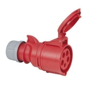 Showtec 5-polige CEE female connector 32A – IP44 (rood) Aansluitingen 400 V J&H licht en geluid