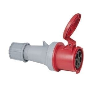 Showtec 5-polige CEE female connector 63A – IP44 (rood) Aansluitingen 400 V J&H licht en geluid