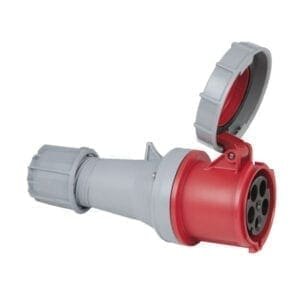 Showtec 5-polige CEE female connector 63A – IP67 (rood) Aansluitingen 400 V J&H licht en geluid