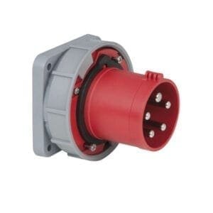 Showtec 5-polige CEE male chassis 63A – IP67 (rood) Aansluitingen 400 V J&H licht en geluid