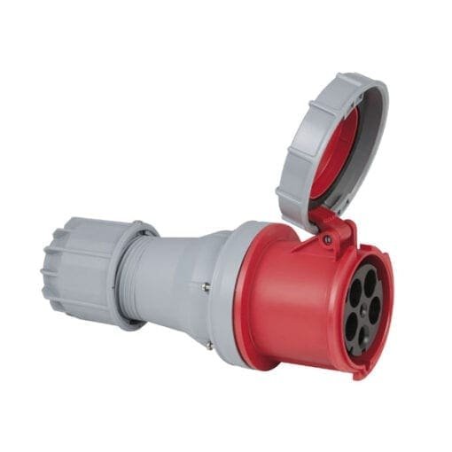 Showtec 5-polige CEE female connector 125A – IP67 (rood) Aansluitingen 400 V J&H licht en geluid