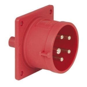 Showtec 5-polige CEE male chassis 16A – IP44 (rood) Aansluitingen 400 V J&H licht en geluid