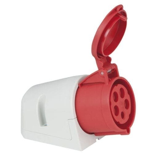 Showtec 5-polige CEE female wandcontactdoos 32A – IP44 Aansluitingen 400 V J&H licht en geluid
