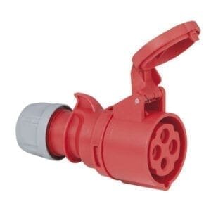 Showtec 4-polige CEE female connector 16A – IP44 (rood) Aansluitingen 400 V J&H licht en geluid