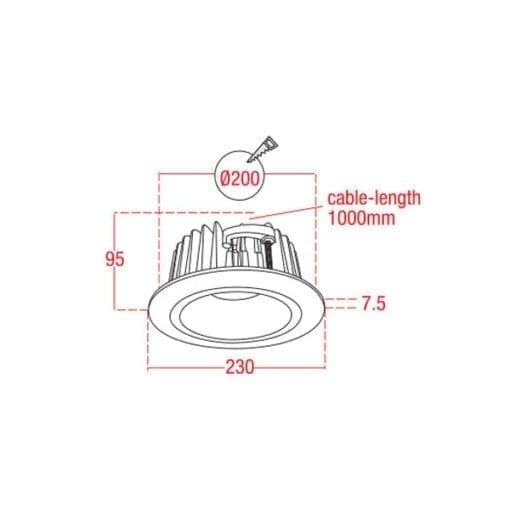 Artecta Münster-205 NW – Inbouw plafondspot met een 34W neutraal witte LED _Uit assortiment J&H licht en geluid 7