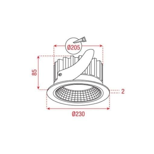 Artecta Eindhoven-185RW WW – Inbouw plafondspot met een 24W warm witte LED Recessed_02 J&H licht en geluid 2