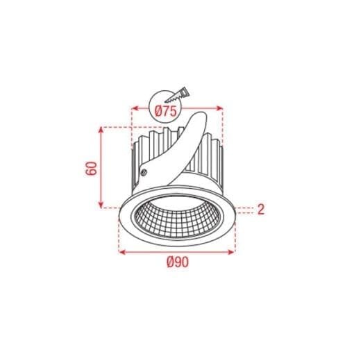 Artecta Eindhoven-75RW EWW – Inbouw plafondspot met een 11W extra warm witte LED Recessed_02 J&H licht en geluid 2