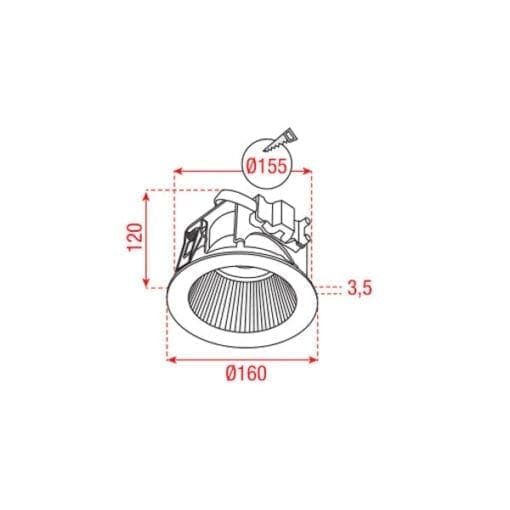 Artecta Mainz-R160 WW – Inbouw plafondspot met een 14W warm witte LED _Uit assortiment J&H licht en geluid 2