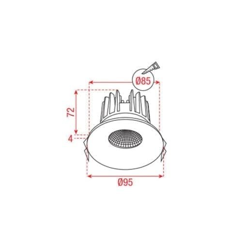 Artecta Unna-85R WW – Inbouw plafondspot met een 12,8W warm witte LED Recessed_02 J&H licht en geluid 3