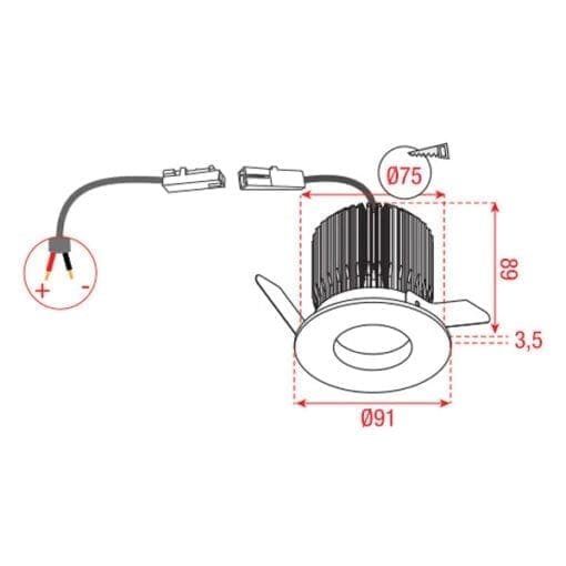 Artecta Encanta-14 R WW – Inbouw plafondspot met een warm witte LED (500 mA, 14 Watt) _Uit assortiment J&H licht en geluid 2