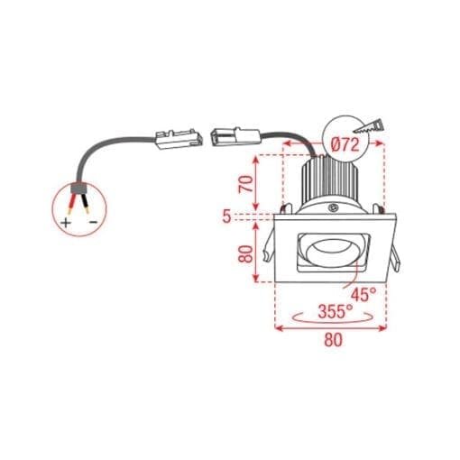 Artecta Tours-6W WW 3000K – Inbouw plafondspot met een warm witte LED Artecta J&H licht en geluid 2