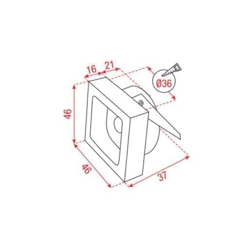 Artecta Orly-40SQ WW – Inbouw LED plafondspot (2,1 Watt) Recessed_02 J&H licht en geluid 2