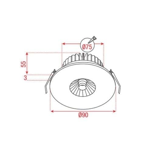 Artecta Halifax-90 NW – Inbouw LED plafondspot met een neutraal witte LED (350 mA) Recessed_02 J&H licht en geluid 3