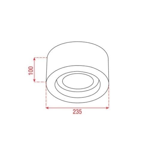 Artecta Eindhoven-235RW 1250Lm WW – Opbouw plafondspot met een 22W warm witte LED _Uit assortiment J&H licht en geluid 2