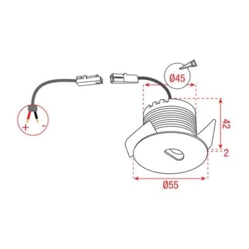 Artecta Oslo-2R W WW – Inbouw LED muurspotje met een 3,3W warm witte LED _Uit assortiment J&H licht en geluid 2