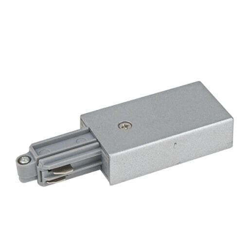 Artecta Input voedingsconnector voor een 1-fase track, zilvergrijs Accessoires railverlichting J&H licht en geluid