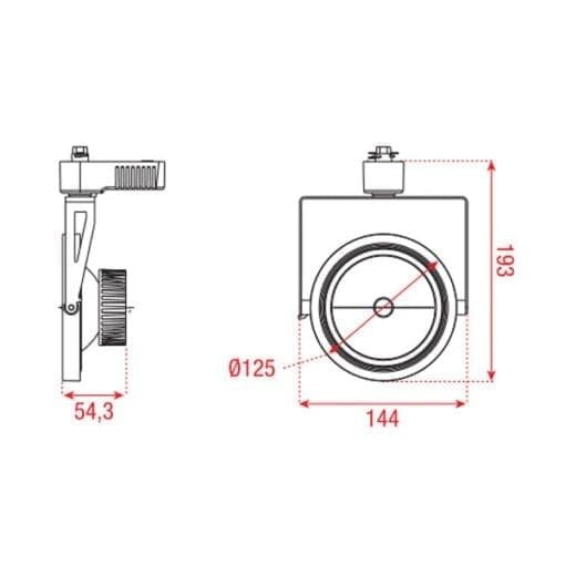 Artecta Barcelona-W – Plafondspotje met een 1-fase track adapter, wit _Uit assortiment J&H licht en geluid 2