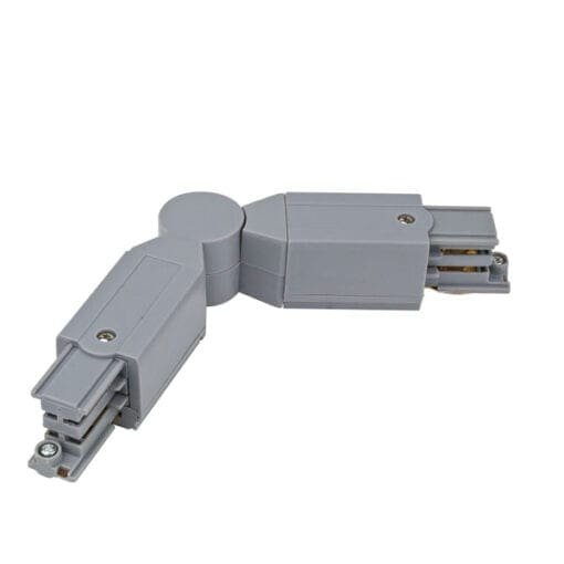 Artecta Flexibel koppelstuk voor 2 3-fase tracks, zilvergrijs Accessoires railverlichting J&H licht en geluid 2