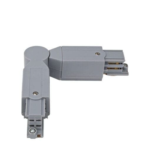 Artecta Flexibel koppelstuk voor 2 3-fase tracks, zilvergrijs Accessoires railverlichting J&H licht en geluid 3