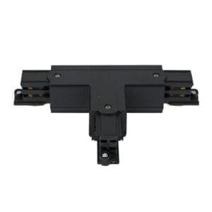 Artecta T-stuk (links) voor 3 3-fase tracks, zwart Accessoires railverlichting J&H licht en geluid