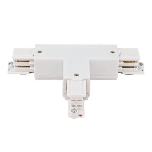 Artecta T-stuk (links) voor 3 3-fase tracks, wit Accessoires railverlichting J&H licht en geluid