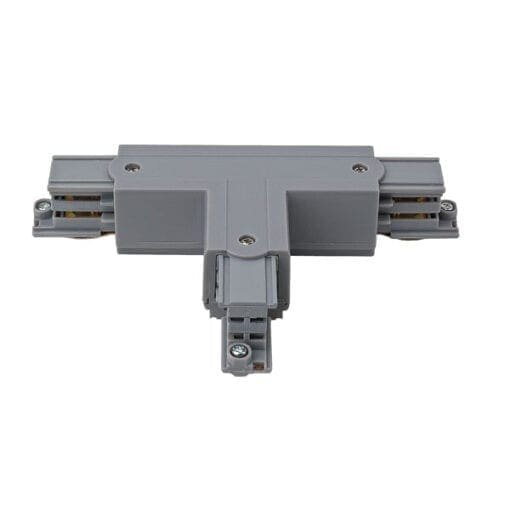 Artecta T-stuk (links) voor 3 3-fase tracks, zilvergrijs Accessoires railverlichting J&H licht en geluid