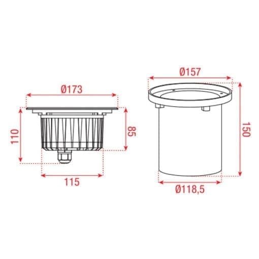 Artecta Houston-6R Symmetric 3000K – LED grondspot met warm witte LED’s (12 Watt) High Voltage J&H licht en geluid 2