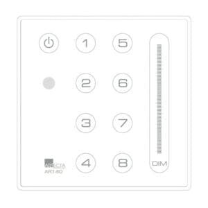Artecta Domotion ART-8D – Stijlvolle inbouw DMX controller (wit) Controllers J&H licht en geluid