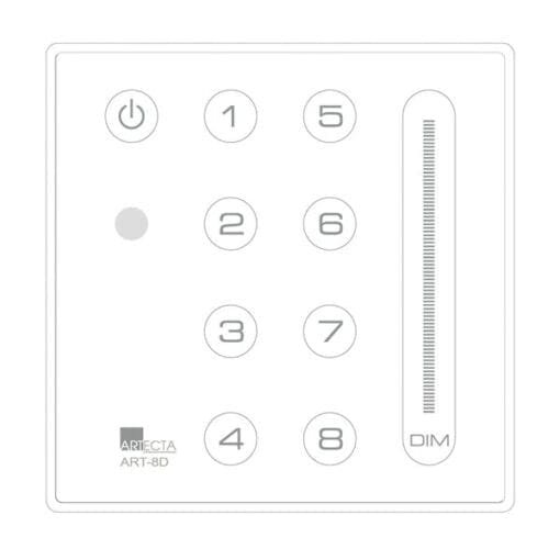 Artecta Domotion ART-8D – Stijlvolle inbouw DMX controller (wit) Controllers J&H licht en geluid