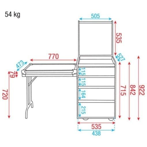 DAP Roadie Case 12HE + werkblad Diverse kisten UCA J&H licht en geluid 8