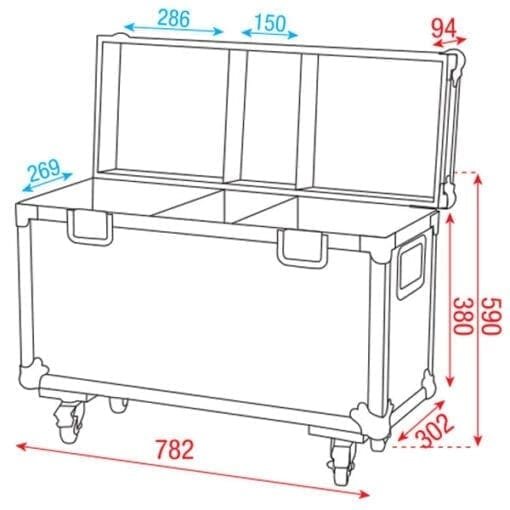 Showtec Case voor 2 x Phantom 25 / 50 / 65 hoezen en kisten J&H licht en geluid 4