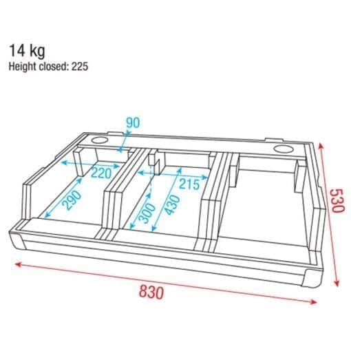 DAP Flightcase voor 1 Pioneer DJM-350 mixer en 2 CDJ-350 CD-spelers DJ-kisten DCA J&H licht en geluid 5