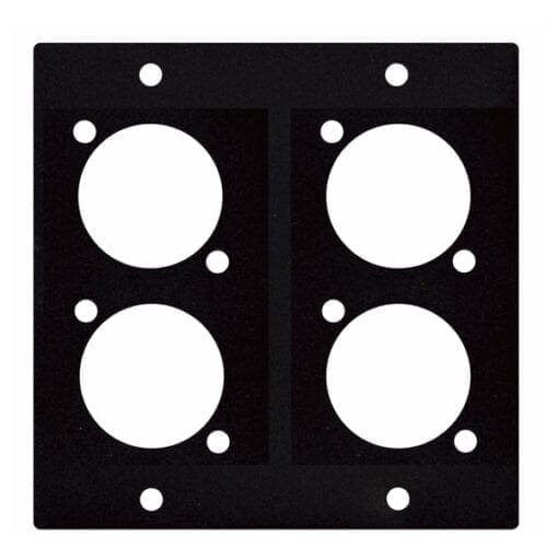 DAP Connector paneel, 4 D-size, 2 segmenten 19-inch accessoires J&H licht en geluid
