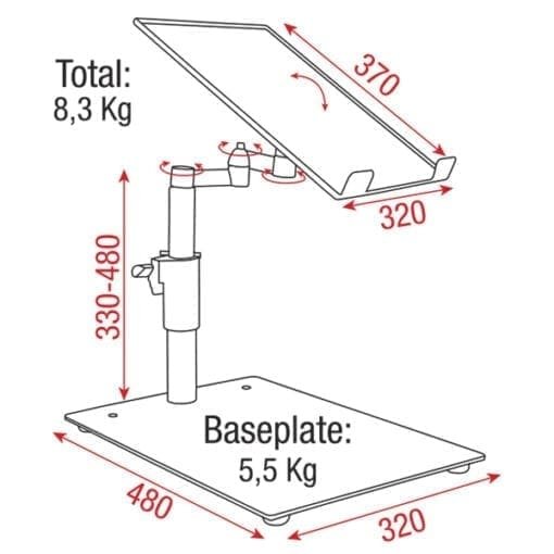 DAP Tafelstatief voor een Table Top CD-speler Audio J&H licht en geluid 3